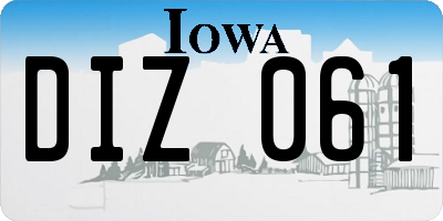 IA license plate DIZ061