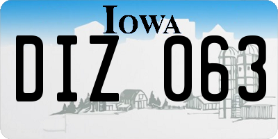 IA license plate DIZ063