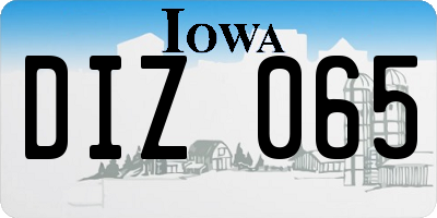 IA license plate DIZ065