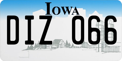 IA license plate DIZ066