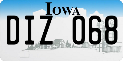 IA license plate DIZ068
