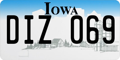 IA license plate DIZ069