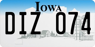 IA license plate DIZ074