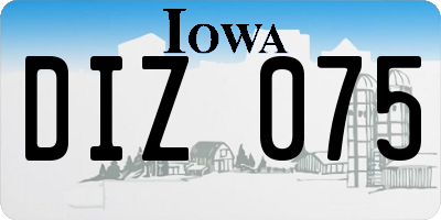IA license plate DIZ075