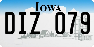 IA license plate DIZ079