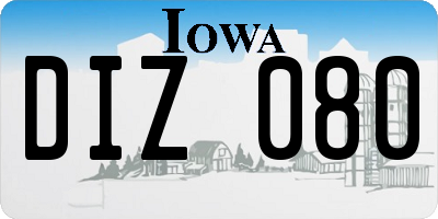 IA license plate DIZ080