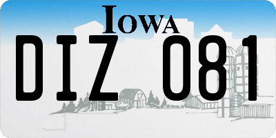 IA license plate DIZ081