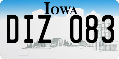 IA license plate DIZ083
