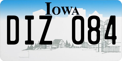IA license plate DIZ084
