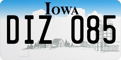 IA license plate DIZ085