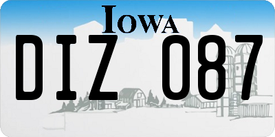 IA license plate DIZ087