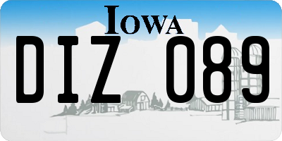 IA license plate DIZ089