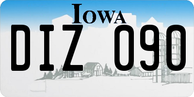 IA license plate DIZ090