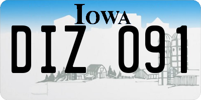 IA license plate DIZ091