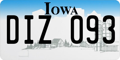 IA license plate DIZ093