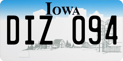 IA license plate DIZ094