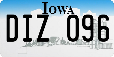 IA license plate DIZ096