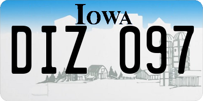 IA license plate DIZ097