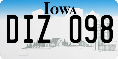 IA license plate DIZ098