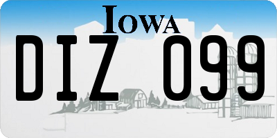 IA license plate DIZ099