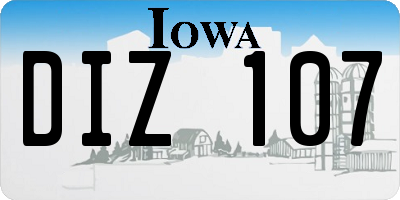 IA license plate DIZ107