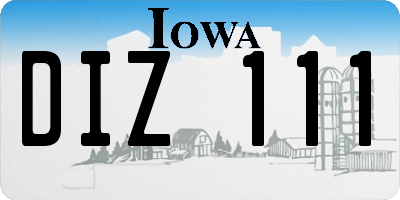 IA license plate DIZ111