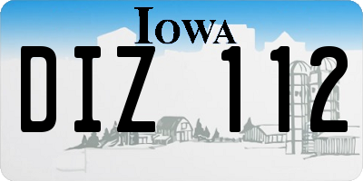 IA license plate DIZ112