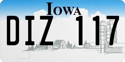 IA license plate DIZ117