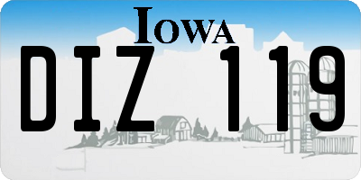 IA license plate DIZ119