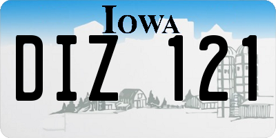 IA license plate DIZ121