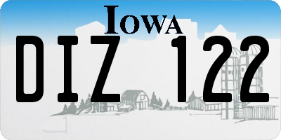 IA license plate DIZ122