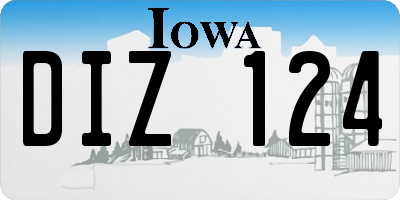 IA license plate DIZ124
