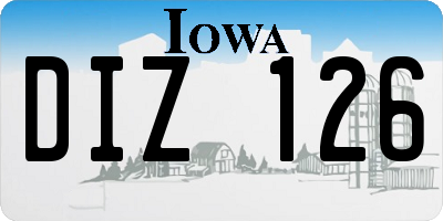 IA license plate DIZ126