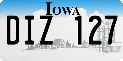 IA license plate DIZ127