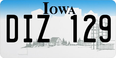 IA license plate DIZ129