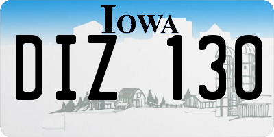 IA license plate DIZ130