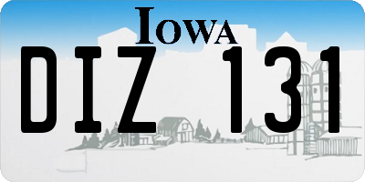 IA license plate DIZ131