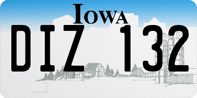 IA license plate DIZ132