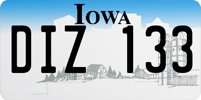 IA license plate DIZ133