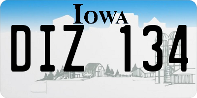 IA license plate DIZ134