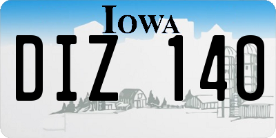 IA license plate DIZ140