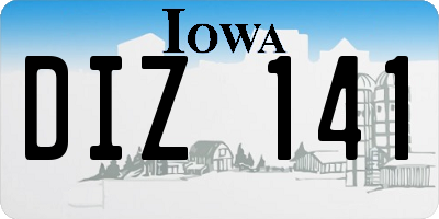 IA license plate DIZ141
