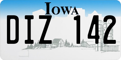 IA license plate DIZ142