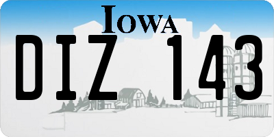 IA license plate DIZ143