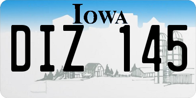 IA license plate DIZ145