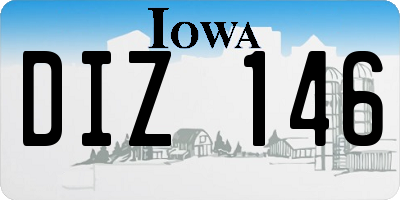 IA license plate DIZ146