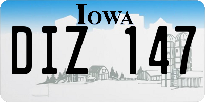 IA license plate DIZ147