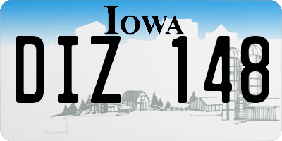 IA license plate DIZ148