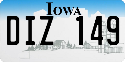 IA license plate DIZ149