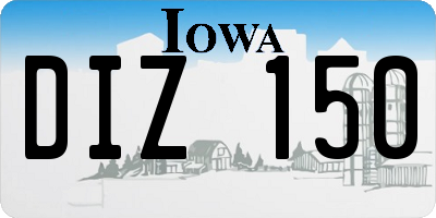 IA license plate DIZ150